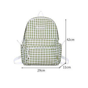 Plaid Backpack Student Schoolbag Laptop Bookbag for Teens Boys Girls