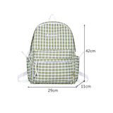Plaid Backpack Student Schoolbag Laptop Bookbag for Teens Boys Girls