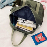 Solid College Preppy Book Bag School Travel Rucksack