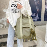 Solid College Preppy Book Bag School Travel Rucksack