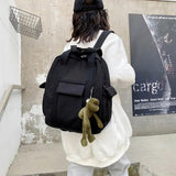 Solid College Preppy Book Bag School Travel Rucksack