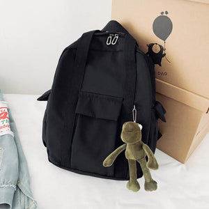 Solid College Preppy Book Bag School Travel Rucksack