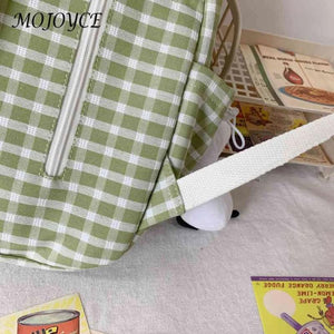 Plaid Backpack Student College Schoolbag Laptop Bookbag for Teens