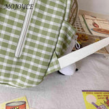 Plaid Backpack Student College Schoolbag Laptop Bookbag for Teens