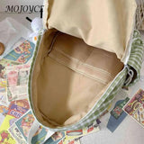Plaid Backpack Student College Schoolbag Laptop Bookbag for Teens