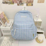 Plaid Backpack Student College Schoolbag Laptop Bookbag for Teens