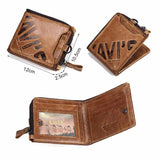 Genuine Leather Men's Short Money Clip Wallet Business Style