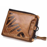 Genuine Leather Men's Short Money Clip Wallet Business Style