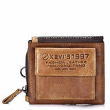Genuine Leather Men's Short Money Clip Wallet Business Style