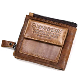 Genuine Leather Men's Short Money Clip Wallet Business Style
