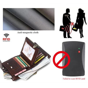 Engraved Name Men's Leather Wallet Picture Short Purse RFID Father's Gift