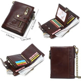 Engraved Name Men's Leather Wallet Picture Short Purse RFID Father's Gift