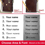 Engraved Name Men's Leather Wallet Picture Short Purse RFID Father's Gift