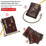 Engraved Name Men's Leather Wallet Picture Short Purse RFID Father's Gift