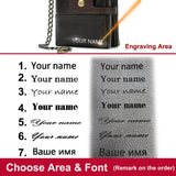 Men Leather Wallet Chain Zipper Male Purse Engraving Vintage High Quality