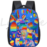 12 Inch POP Its Kindergarten Backpack - Rainbow Design