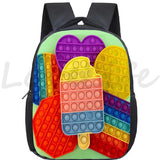 12 Inch POP Its Kindergarten Backpack - Rainbow Design