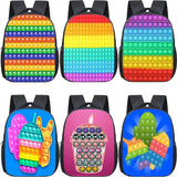 12 Inch POP Its Kindergarten Backpack - Rainbow Design