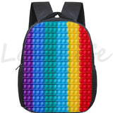 12 Inch POP Its Kindergarten Backpack - Rainbow Design