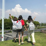 Girl Plaid Backpack Lady Travel Backpacks College Style Shoulder Bag