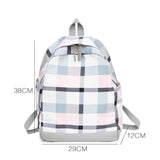 Girl Plaid Backpack Lady Travel Backpacks College Style Shoulder Bag