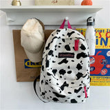 Cow Print Sport Backpack Leopard Print Unisex School Bags