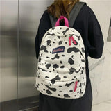 Cow Print Sport Backpack Leopard Print Unisex School Bags