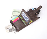 RFID Men wallet Leather Man Purse buckle zipper Retro Cow leather male wallet