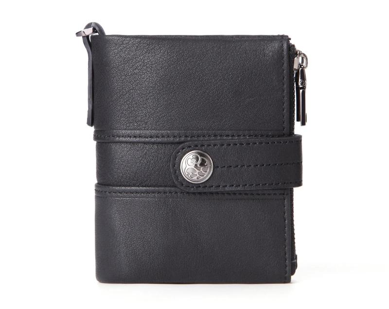 RFID Men wallet Leather Man Purse buckle zipper Retro Cow leather male wallet