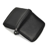 Men's Cow Leather Wallet Short Purse Zipper Money Bag