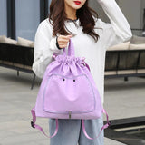 Nylon Fitness Bag with Wet Dry Separation - Gym Yoga Swimming Rucksack