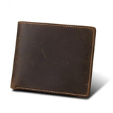 Men's RFID Crazy Horse Leather Wallet Short Purse Casual Carteira Masculina
