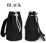 Men Canvas Drawstring Backpack Bucket Bag Unisex Fashionable Sling Backpack