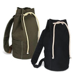 Men Canvas Drawstring Backpack Bucket Bag Unisex Fashionable Sling Backpack