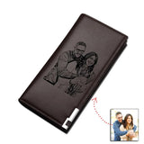 Engraved Photo Text Wallet Personalized Men Bridegroom Bridesmaids Gift