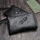 Crocodile-pattern Men's Wallet High-Capacity Business Zipper Long Wallet