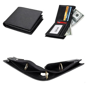 Leather Men Wallet Zipper Small Money Purses Short Bifold Men Wallets