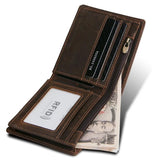 Leather Men Wallet Zipper Small Money Purses Short Bifold Men Wallets