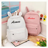 Solid Rabbit School Student Backpack Personalized Kids Large Capacity Schoolbags