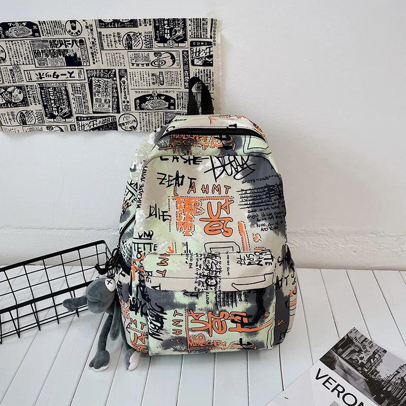 Nylon Backpack Large Capacity Junior High School Student Schoolbag
