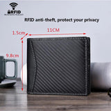 RFID Anti-Magnetic Carbon Fiber Leather Wallet for Men