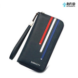 Men long wallet PU leather slot zippered mobile phone bag