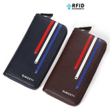 Men long wallet PU leather slot zippered mobile phone bag