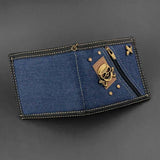 Hip-Hop Rock Skull Cowboy Zipper Wallet with Chain
