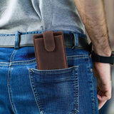 RFID Blocking Brown Leather Bifold Wallet for Men