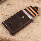 RFID Blocking Brown Leather Bifold Wallet for Men