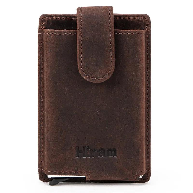 RFID Blocking Brown Leather Bifold Wallet for Men