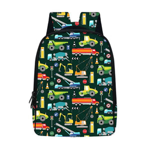 12 Inch Cartoon Engineering Vehicle Backpack for Kids