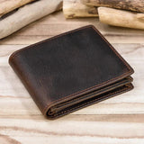 Men Wallet Real Cow Leather Short Wallet Vintage Crazy horse Leather Wallets