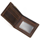 Men Wallet Real Cow Leather Short Wallet Vintage Crazy horse Leather Wallets